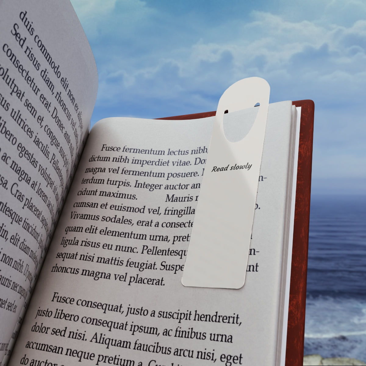 The Quiet Bookmark — Read Slowly (Bone)