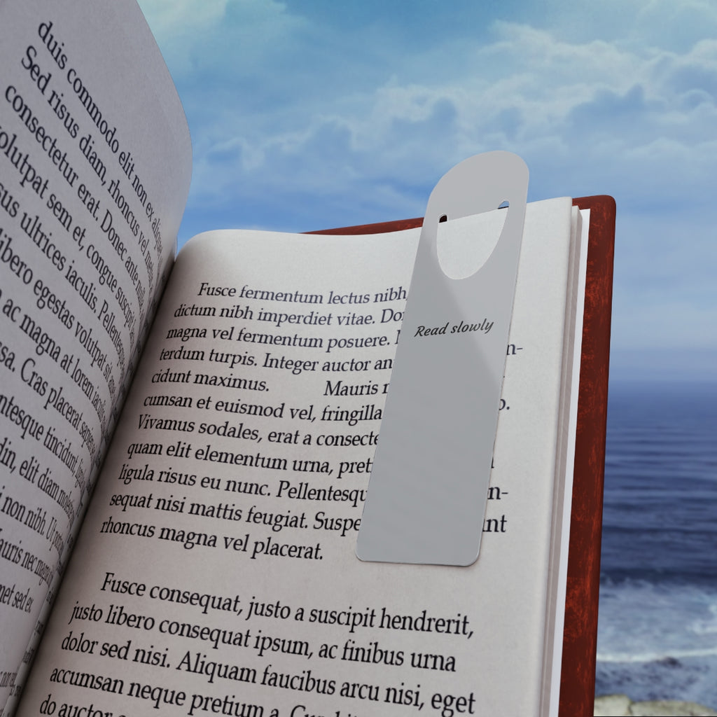 The Quiet Bookmark — Read Slowly (Ash Grey)